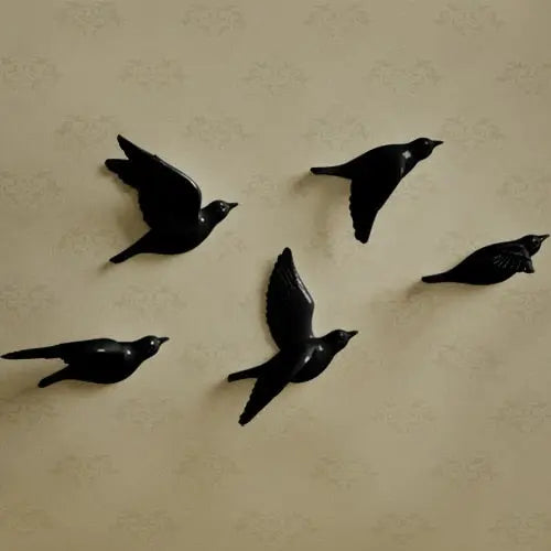 Resin Birds Creative For Wall 3d Sticker Living Room Animal Figurine - Shakefav.com