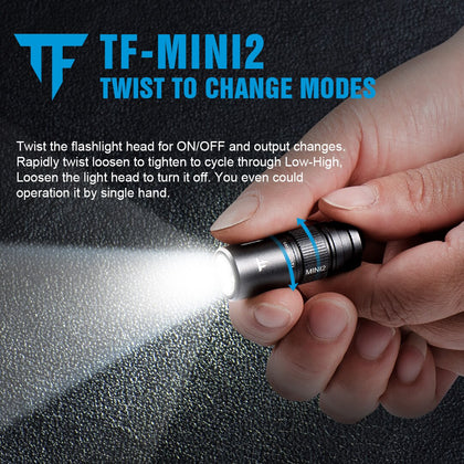 Trustfire Mini2 Mini lampe de poche Edc rechargeable par USB 220 Lumens