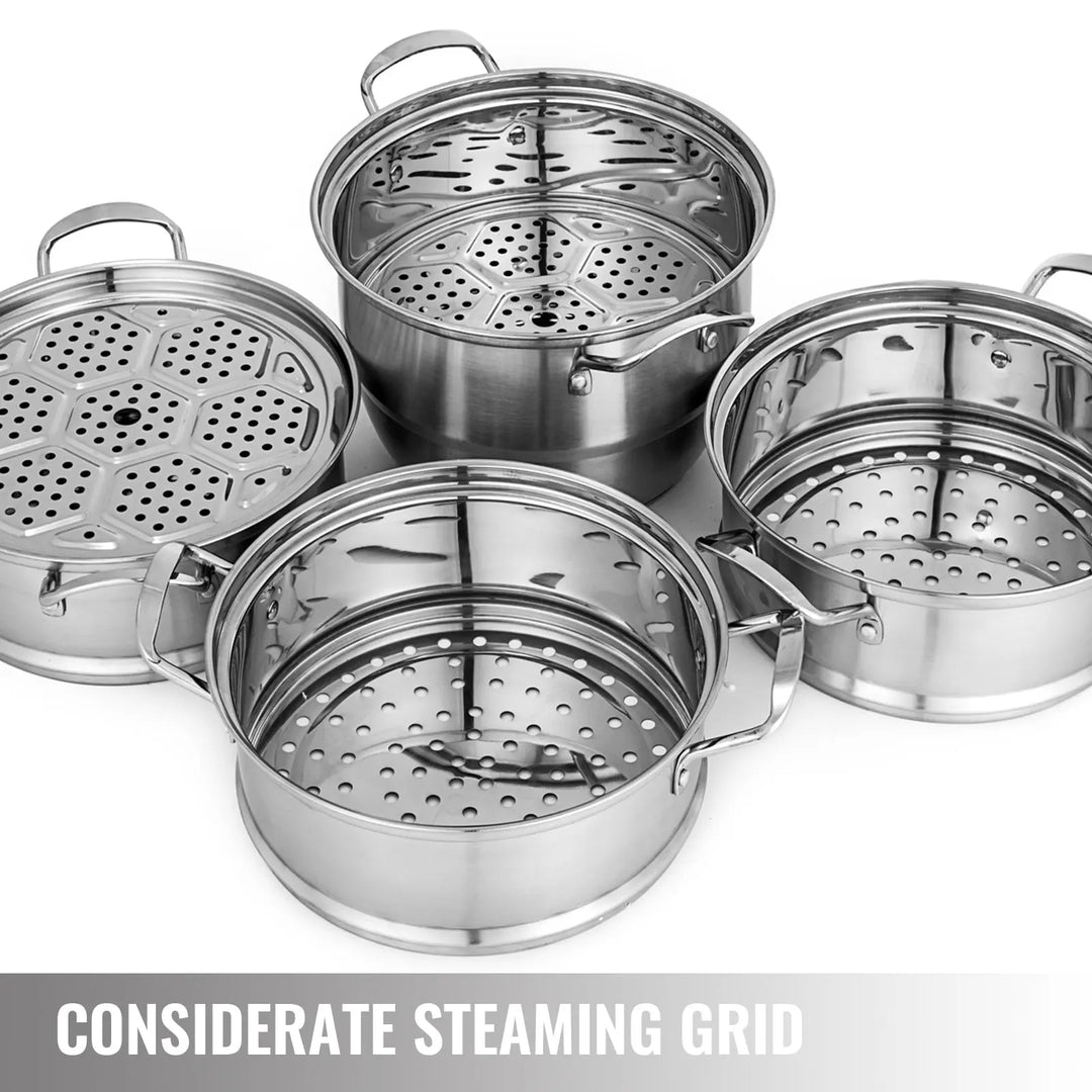 VEVOR 5 Layer Food Steamer 28cm 30cm Stainless Steel Stock Pot for - Shakefav.com