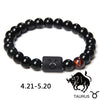 12 Zodiac Signs Couples Bracelet Natural Stone Beaded Charm Bracelet