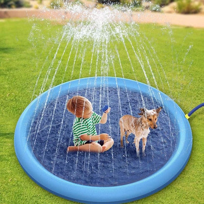 Tapis d'arrosage gonflable pour animaux de compagnie, 170x170cm, tapis de refroidissement pour jeu, piscine