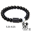 12 Zodiac Signs Couples Bracelet Natural Stone Beaded Charm Bracelet