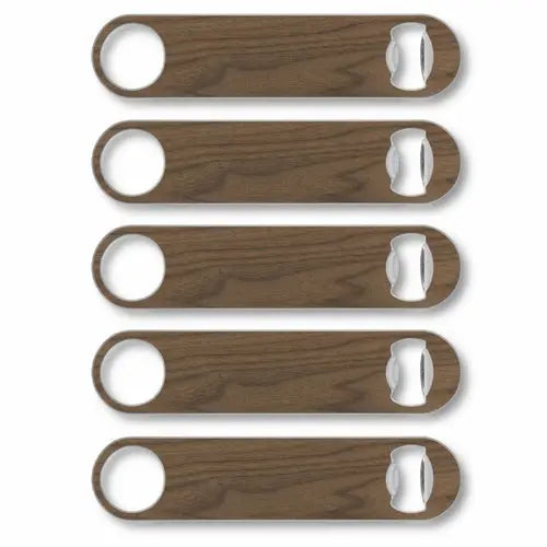 Customizable Industrial Wood Bottle Opener 5-Pack Gold Nemesis