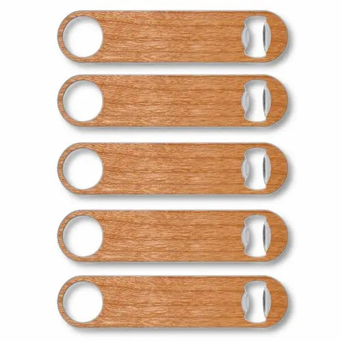 Customizable Industrial Wood Bottle Opener 5-Pack Gold Nemesis