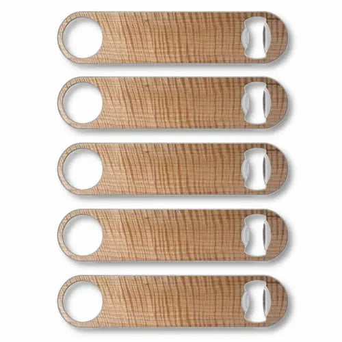 Customizable Industrial Wood Bottle Opener 5-Pack Gold Nemesis