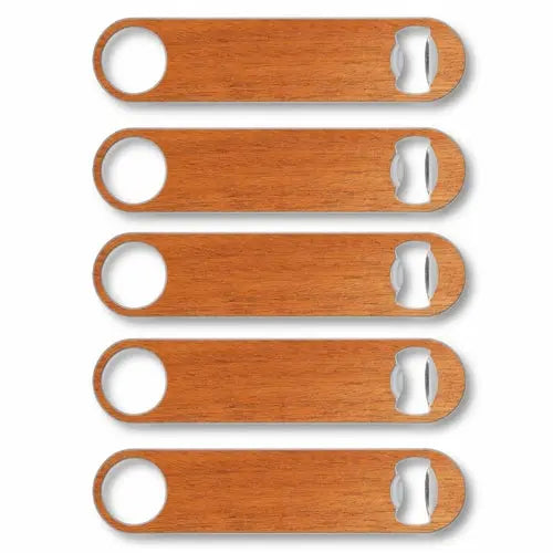 Customizable Industrial Wood Bottle Opener 5-Pack Gold Nemesis