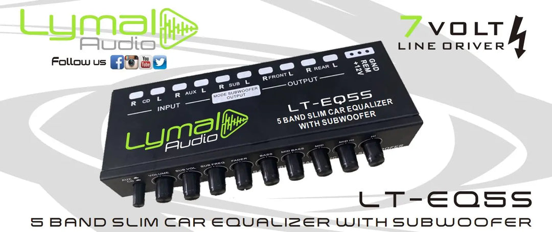 LT-EQ5S 5 Band 9 Volt Car Audio Graphic Equalizer - Shakefav.com