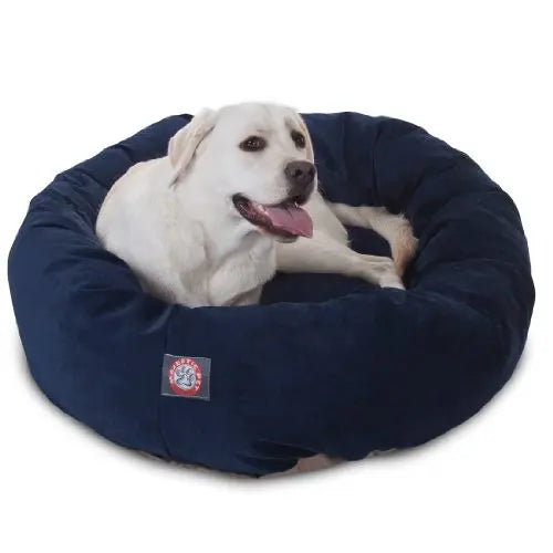 MajesticPet 788995526599 40 in. Villa Donut Pet Bed, Navy Rose Chloe