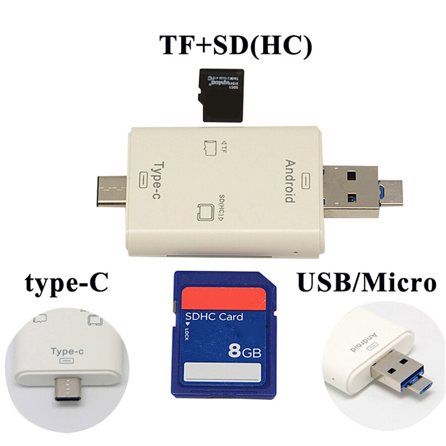 Multifunctionele Card reader SD Micro USB 3.1