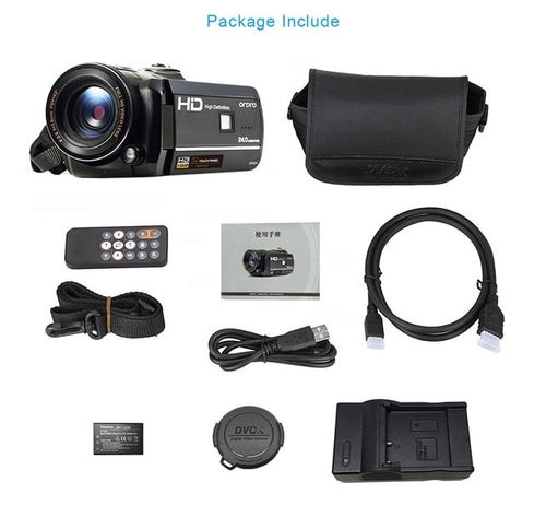 ORDRO 1080P Full HD Camcorder with Wide Angle Lens