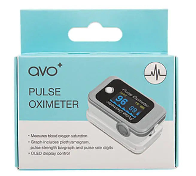 avo+ Fingertip Pulse Oximeter - Digital LED Reliable Reading Taupe Lucky