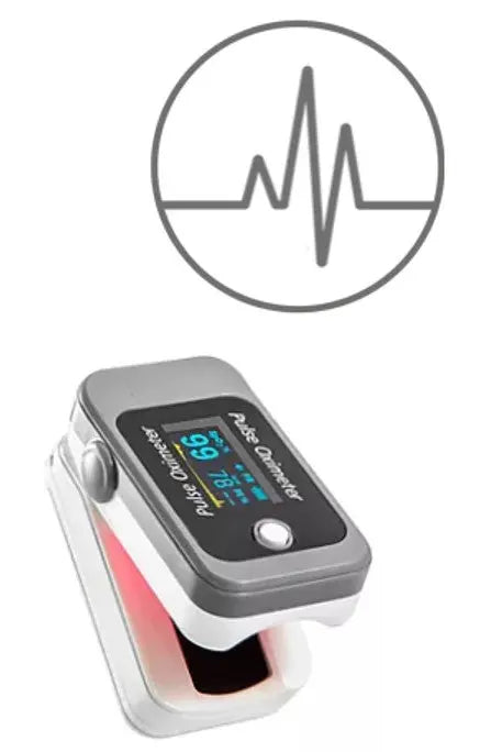 avo+ Fingertip Pulse Oximeter - Digital LED Reliable Reading Taupe Lucky