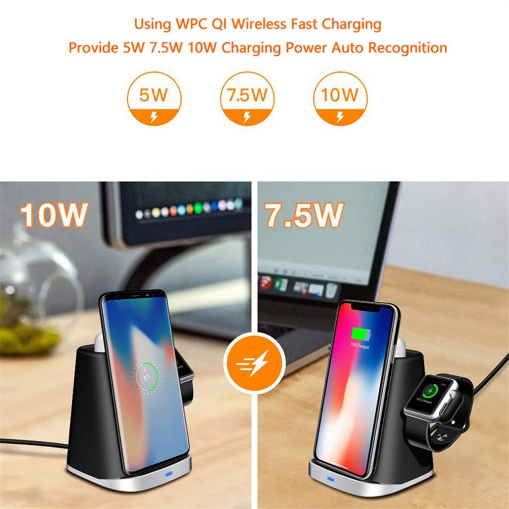 Qi Wireless Charging Charger Dock Holder for Apple