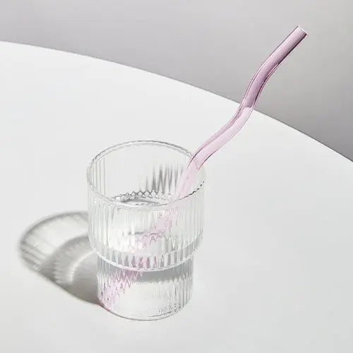 Floriddle Artistry Glass Straws Twist Reusable Straws Heat Resistant - Shakefav.com