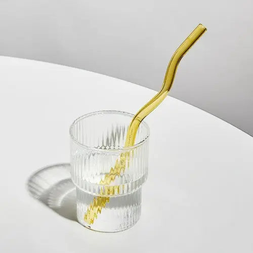 Floriddle Artistry Glass Straws Twist Reusable Straws Heat Resistant - Shakefav.com