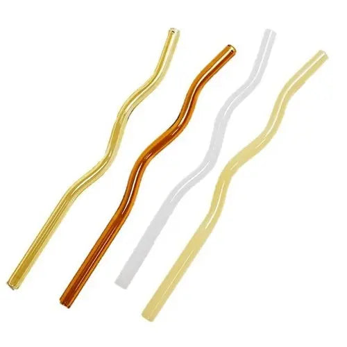 Floriddle Artistry Glass Straws Twist Reusable Straws Heat Resistant - Shakefav.com