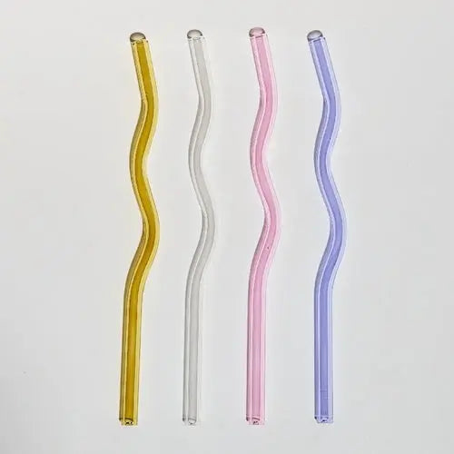 Floriddle Artistry Glass Straws Twist Reusable Straws Heat Resistant - Shakefav.com