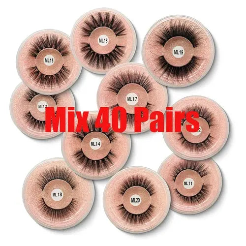 Wholesale Lashes 10/200PCS Natural Long False Eyelashes Set Bulk Faux - Shakefav.com