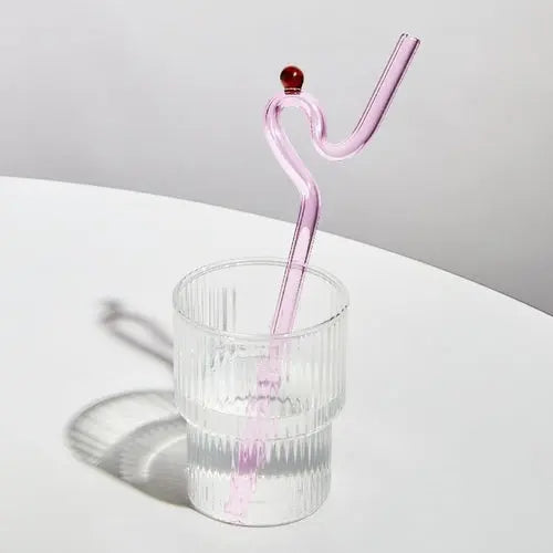 Floriddle Artistry Glass Straws Twist Reusable Straws Heat Resistant - Shakefav.com