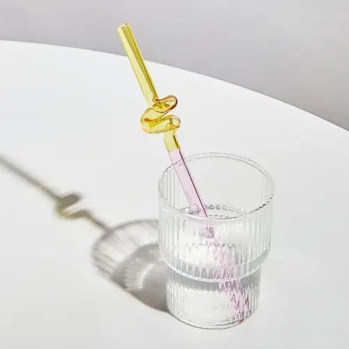 Floriddle Artistry Glass Straws Twist Reusable Straws Heat Resistant - Shakefav.com