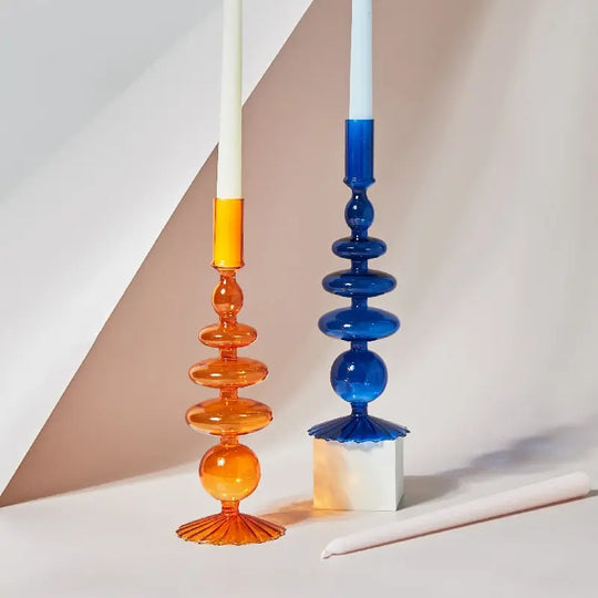 Candlesticks Holders Retro  Glass Classic Craft Candlesticks Holders - Shakefav.com