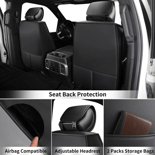 Custom 5-Seat Faux Leather Car Seat Covers Set For Ford F150 F-150 XL - Shakefav.com