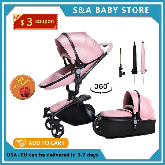 Fast & Free Shipping Aulon Baby Stroller 3 in 1 Free Duty High - Shakefav.com