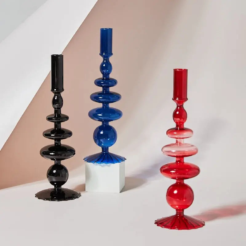 Candlesticks Holders Retro  Glass Classic Craft Candlesticks Holders - Shakefav.com