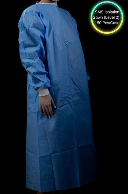 SMS Isolation Gown (Level 2) - 150 Pcs/Case for $399.99- Wholesale