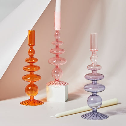 Candlesticks Holders Retro  Glass Classic Craft Candlesticks Holders