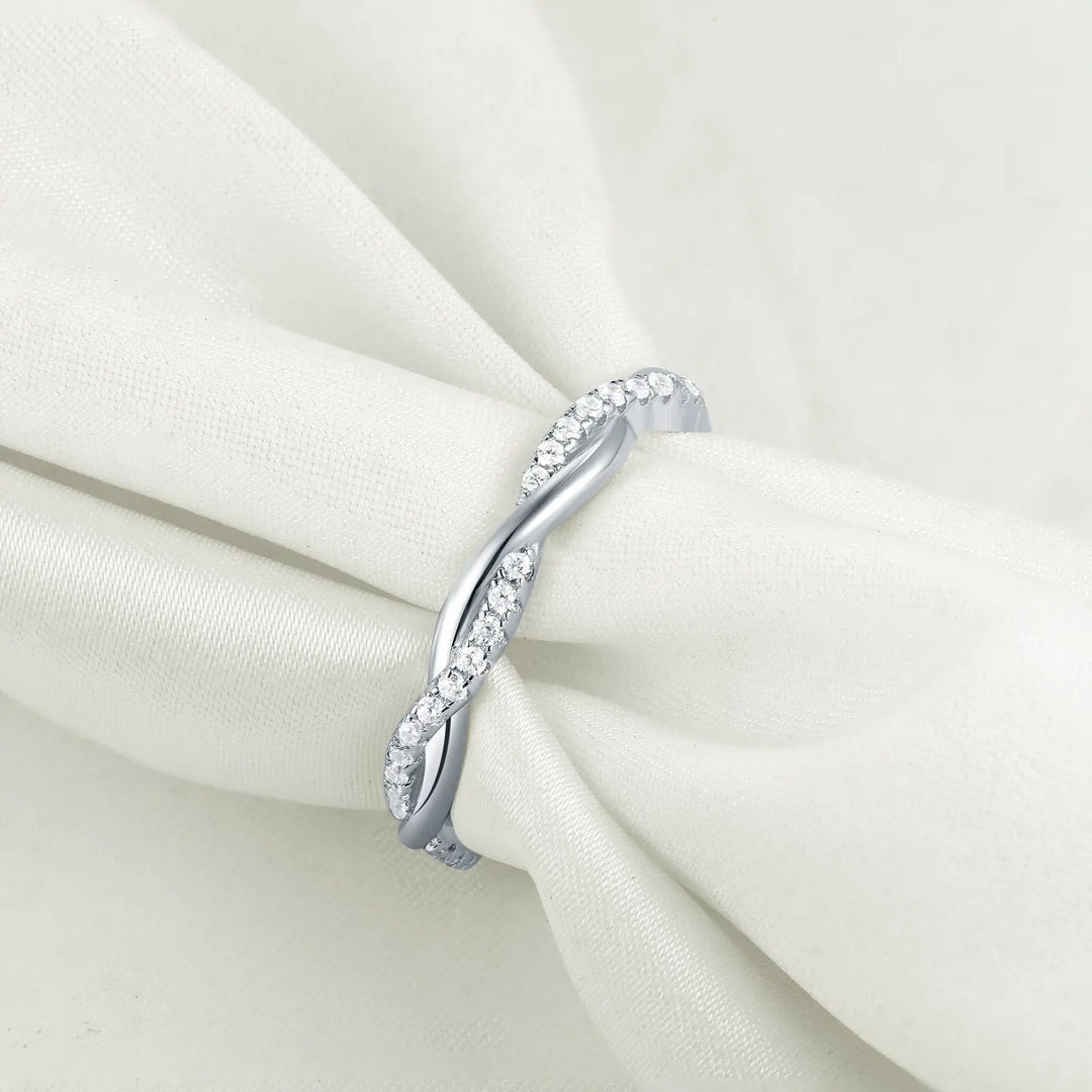 Newshe 925 Sterling Silver Wedding Engagement Ring For Women Twist - Shakefav.com