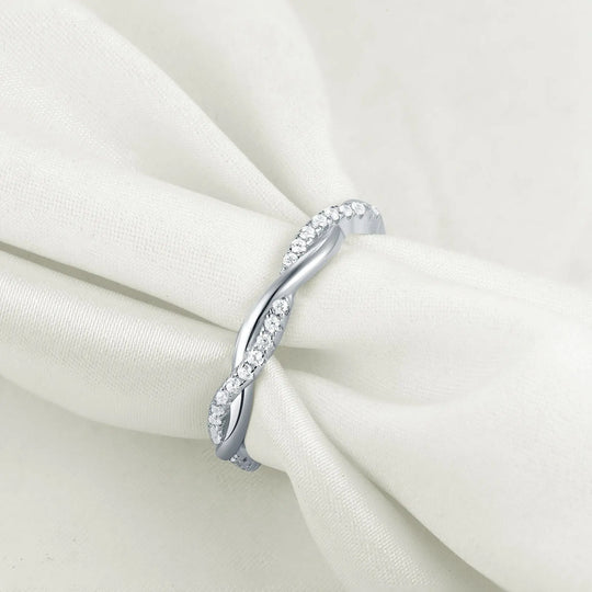 Newshe 925 Sterling Silver Wedding Engagement Ring For Women Twist - Shakefav.com