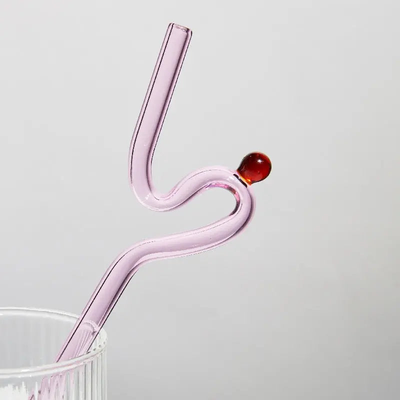 Floriddle Artistry Glass Straws Twist Reusable Straws Heat Resistant - Shakefav.com