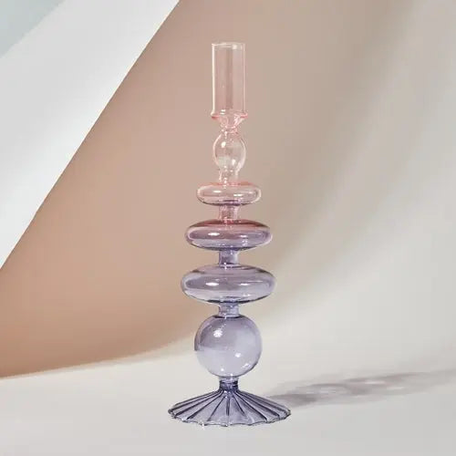 Candlesticks Holders Retro  Glass Classic Craft Candlesticks Holders - Shakefav.com