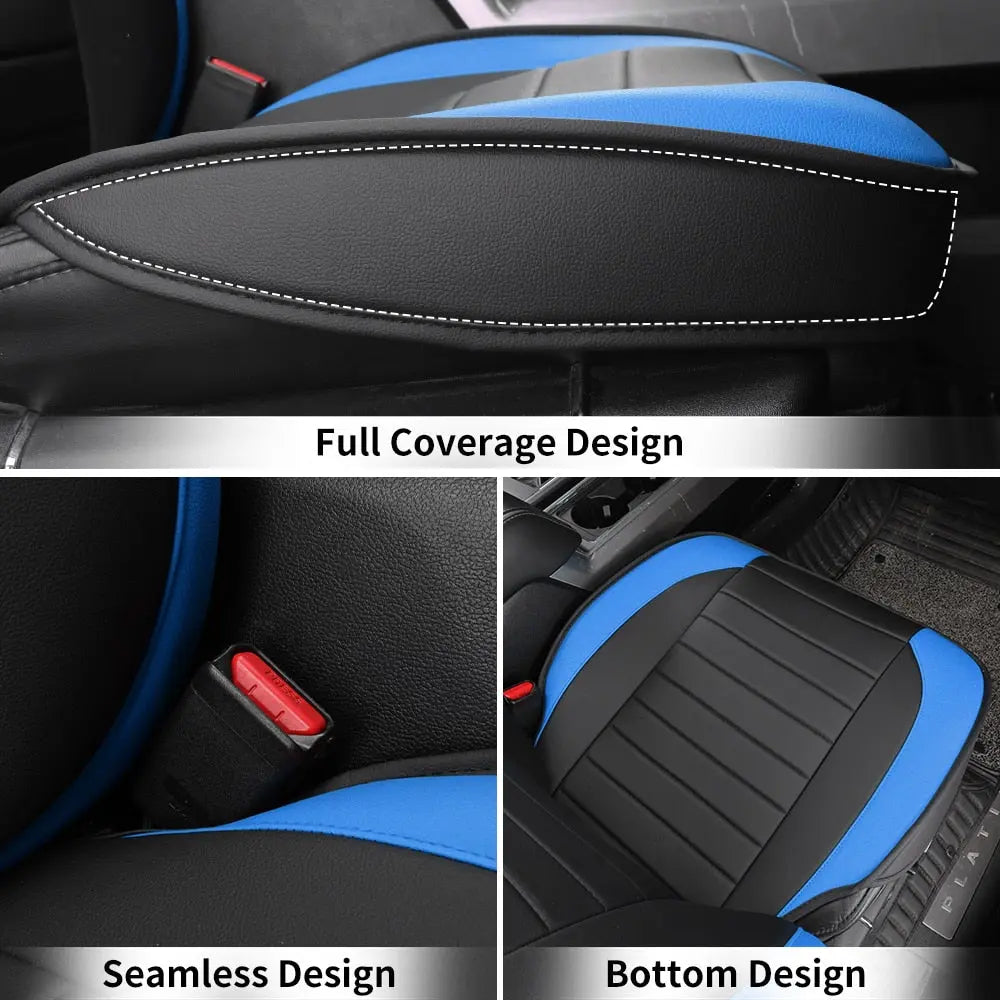 Custom 5-Seat Faux Leather Car Seat Covers Set For Ford F150 F-150 XL - Shakefav.com