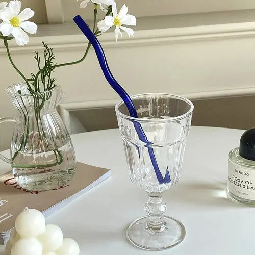 Floriddle Artistry Glass Straws Twist Reusable Straws Heat Resistant - Shakefav.com