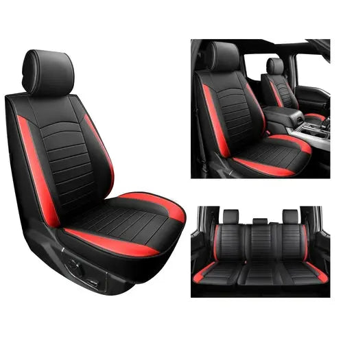 Custom 5-Seat Faux Leather Car Seat Covers Set For Ford F150 F-150 XL - Shakefav.com