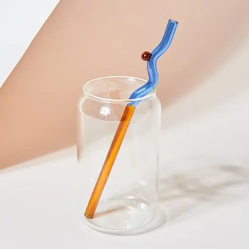 Floriddle Artistry Glass Straws Twist Reusable Straws Heat Resistant - Shakefav.com