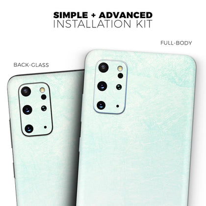 Teal Grunge Fade to White - Skin-Kit pour le Samsung Galaxy Série S