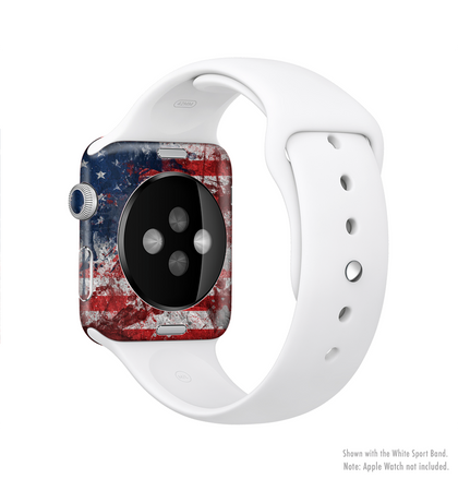The Grungy American Flag Full-Body Skin Kit for the Apple Watch
