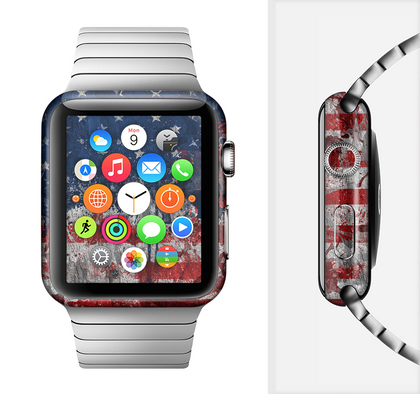 The Grungy American Flag Full-Body Skin Kit for the Apple Watch