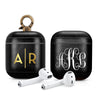 Étui AirPods 1 et 2 en cuir noir vintage de qualité supérieure, série Hook 