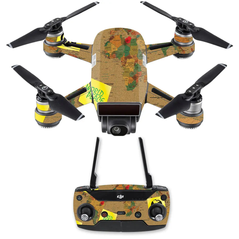 MightySkins DJSPCMB-World Peace Skin Decal for DJI Spark Mini Drone Co - Shakefav.com