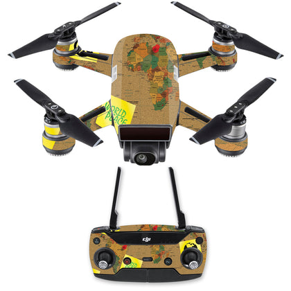 MightySkins DJSPCMB-autocollant de peau de paix mondiale pour DJI Spark Mini Drone Co