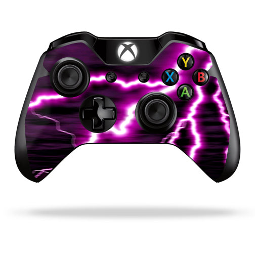 MightySkins MIXBONCO-Purple Lightning Skin Decal Wrap for Microsoft Xb