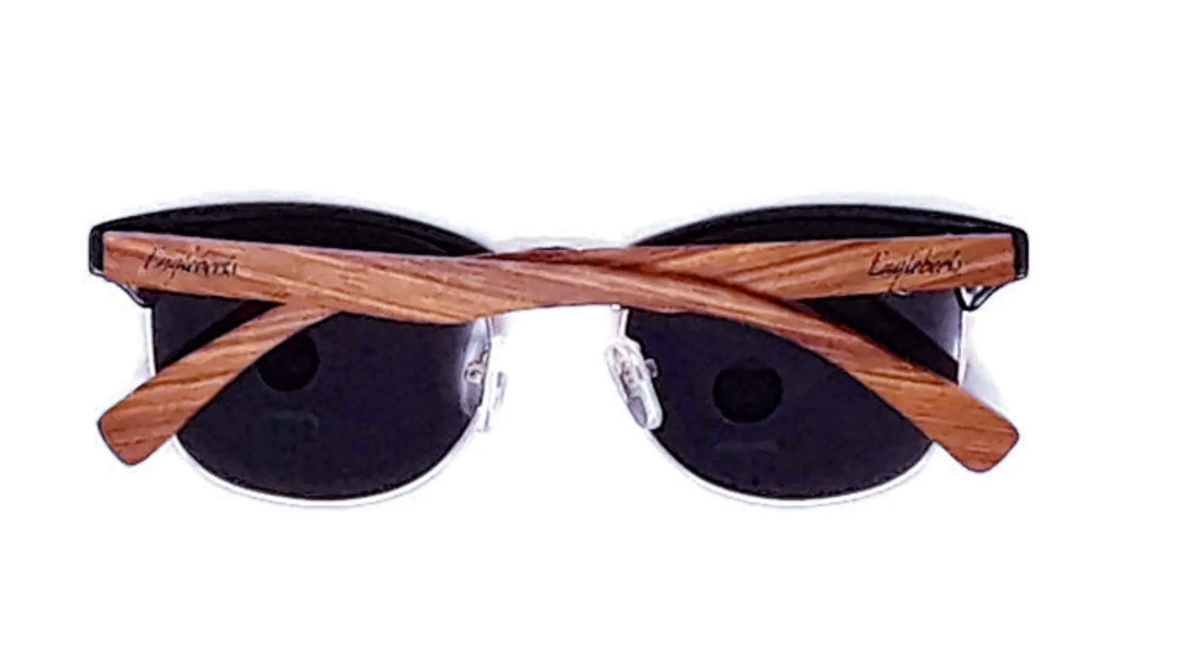 Real Walnut Wood Club Style Sunglasses With Bamboo Case, Polarized - Shakefav.com