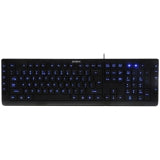 A4tech KD-600L لوحة مفاتيح بإضاءة LED باللون الأسود ومزودة بمنفذ USB أزرق