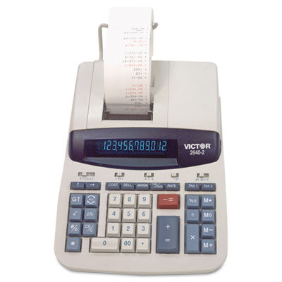 Victor 2640-2 Two-Color Printing Calculator  12-Digit Fluorescent  Bla
