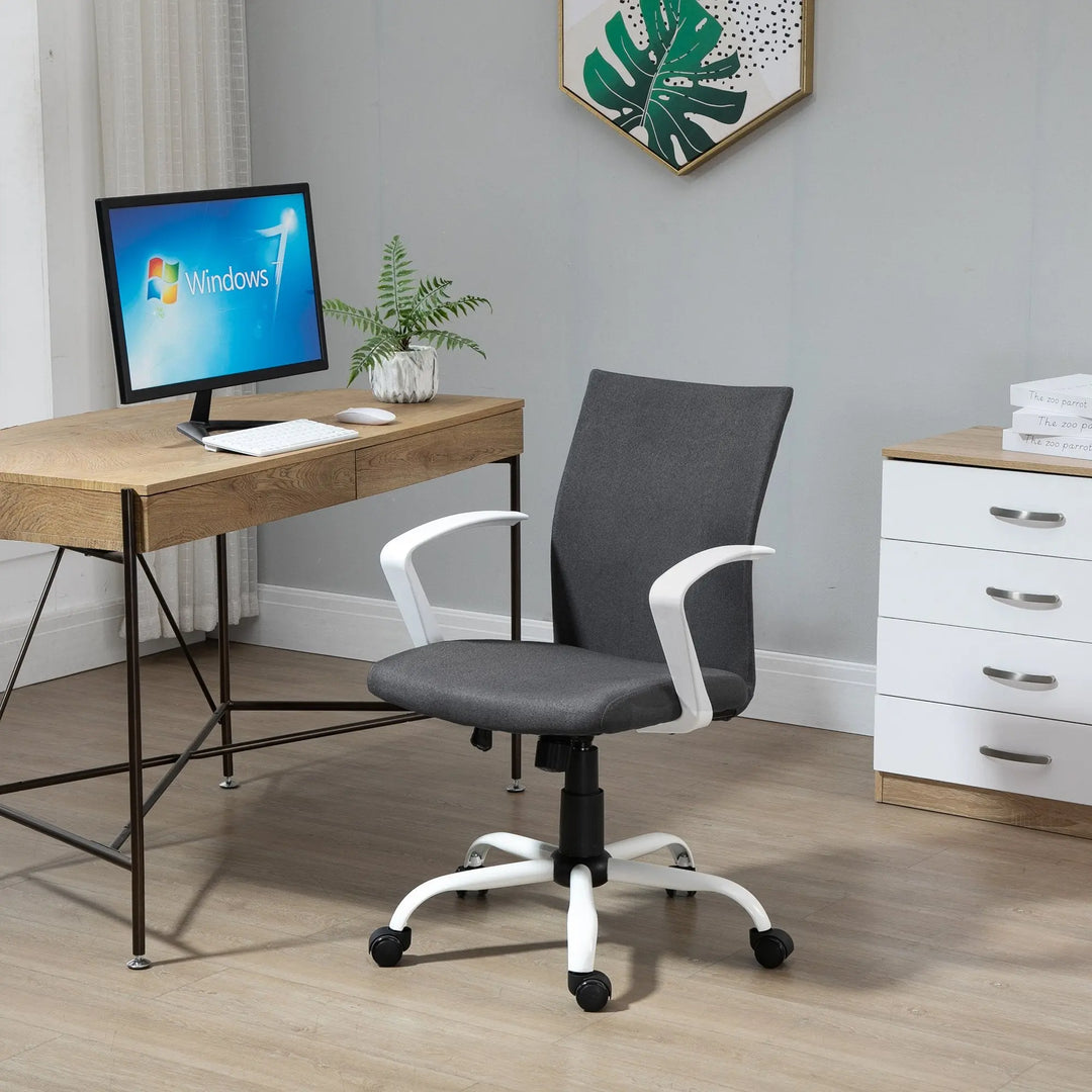 Vinsetto Office Chair Linen Swivel Computer Desk Office Chair  Study - Shakefav.com