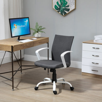 Vinsetto chaise de bureau lin pivotant bureau d'ordinateur chaise de bureau étude